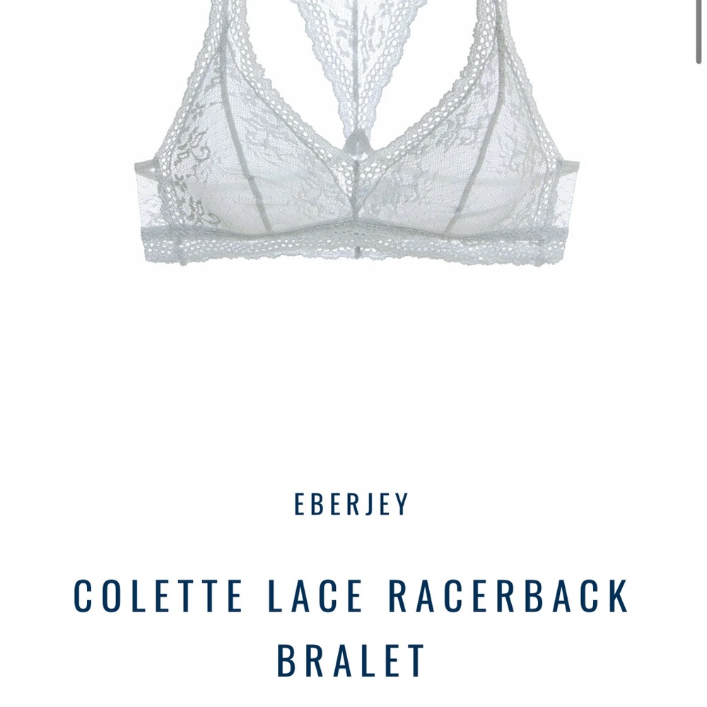 Eberjey White Colette Lace Racerback Bralet